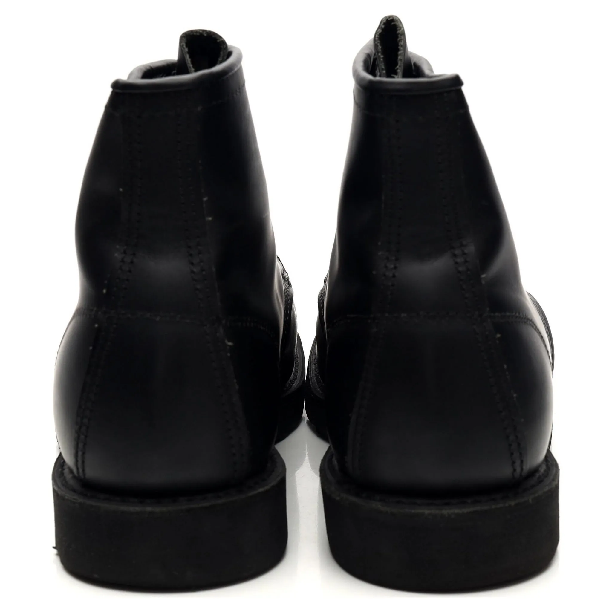 '8137' Black Leather Moc Toe Boots UK 8.5 US 9.5