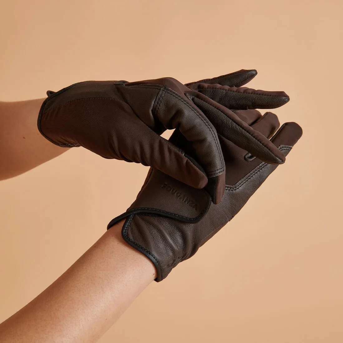 Adult Horse Riding Gloves Classic - Caramel