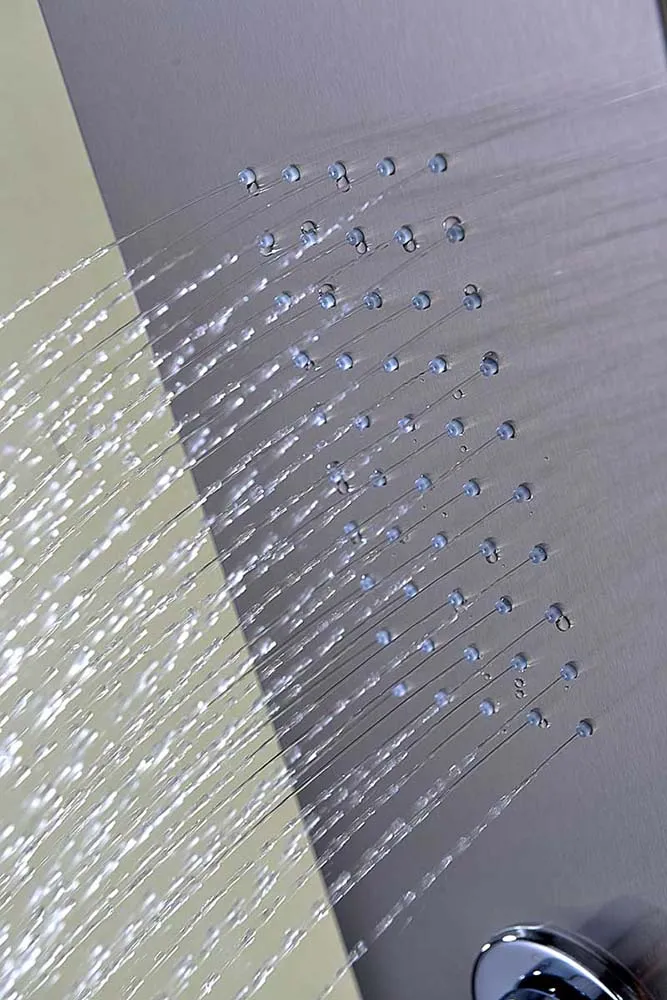 Anzzi Arc 64 in. 2-Jetted Shower Panel with Heavy Rain Shower and Spray Wand in Brushed Stainless Steel