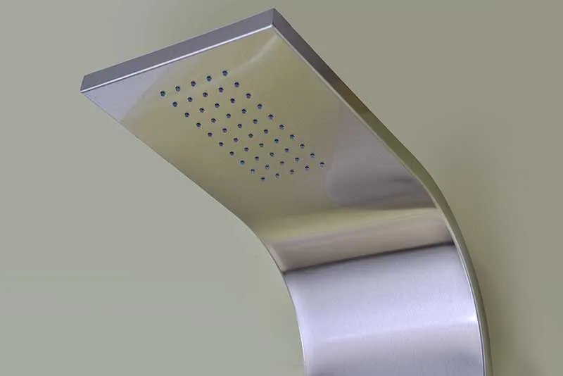 Anzzi Arc 64 in. 2-Jetted Shower Panel with Heavy Rain Shower and Spray Wand in Brushed Stainless Steel