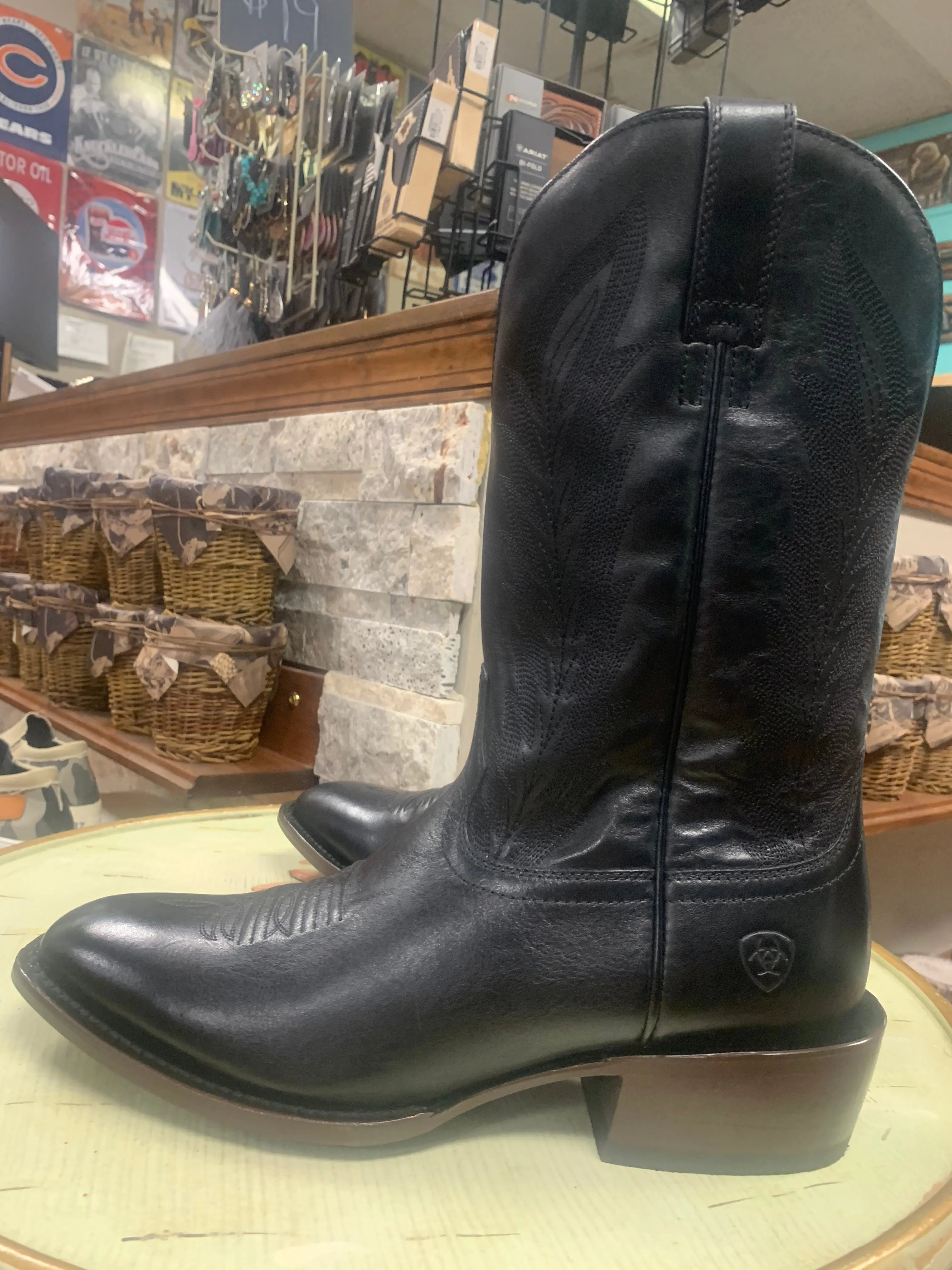 ARIAT MENS WILLIE MIDNIGHT BLACK FRENCH TOE