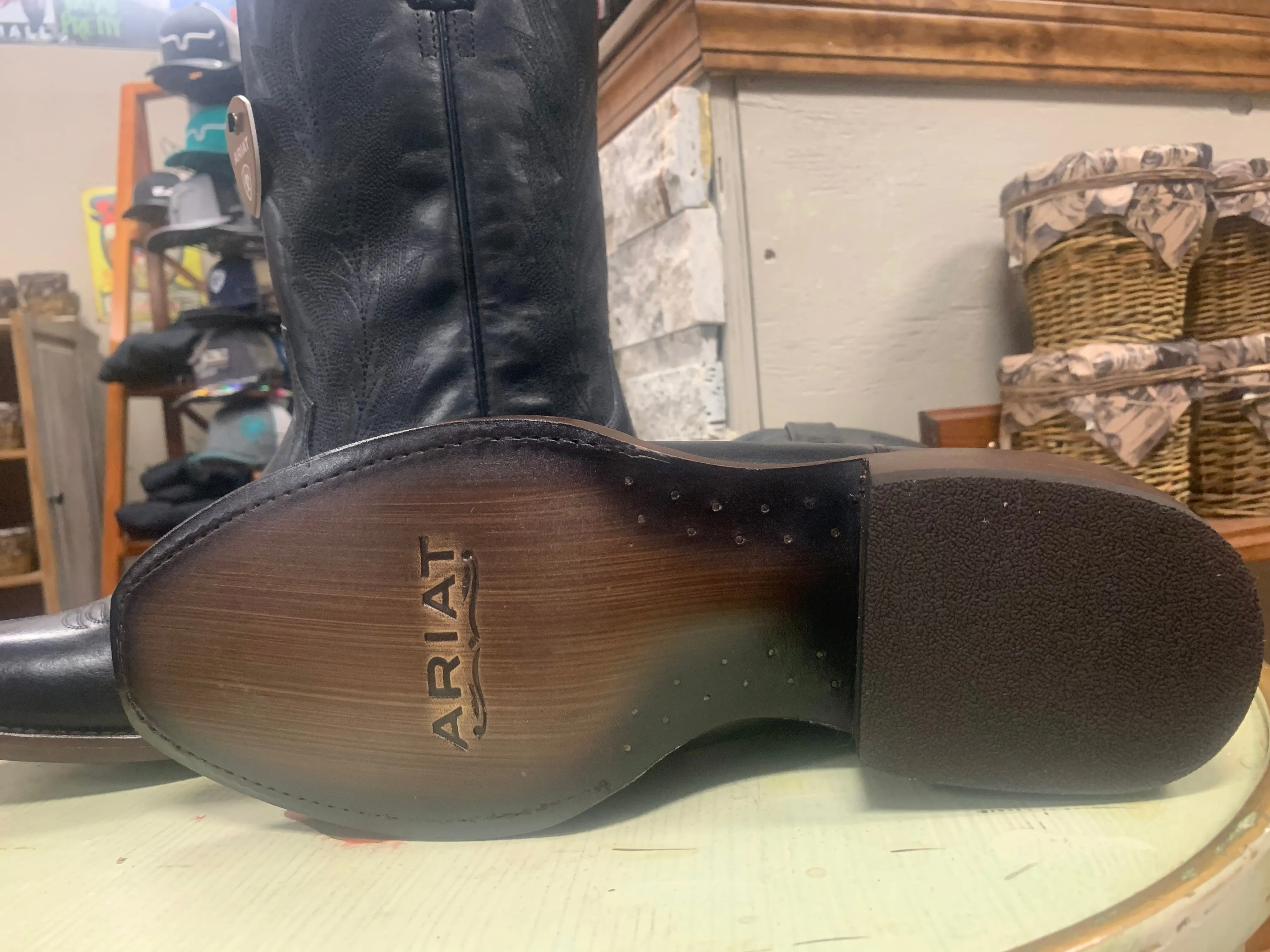 ARIAT MENS WILLIE MIDNIGHT BLACK FRENCH TOE