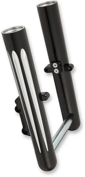 Arlen Ness 40-510 Hot Legs Single Disc Fork Leg Set - Deep Cut - Black