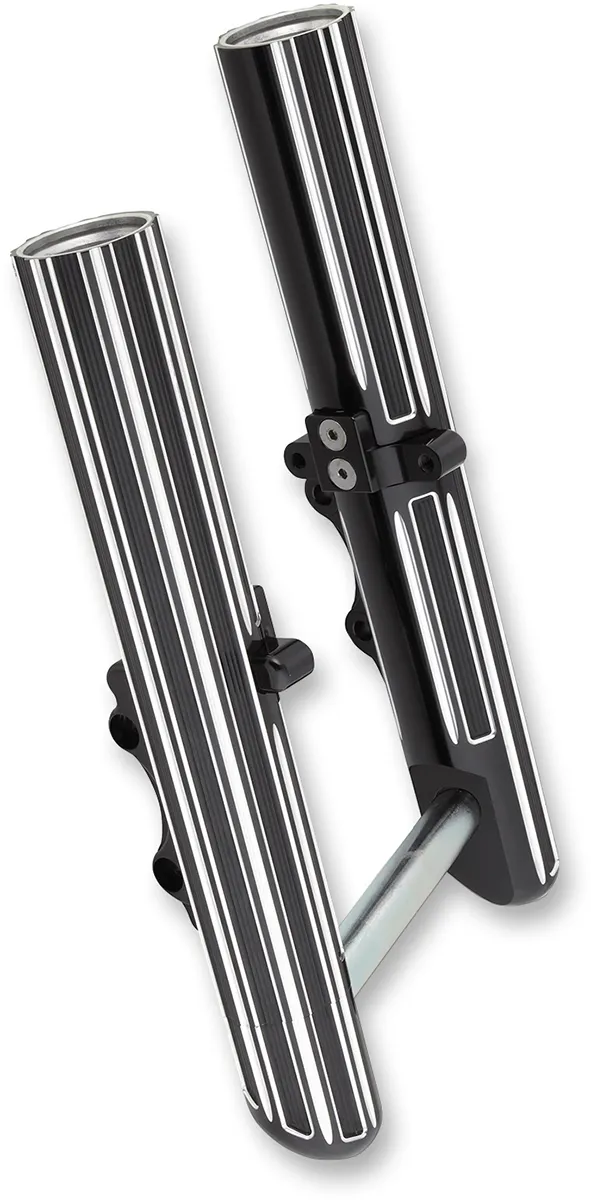 Arlen Ness 40-510 Hot Legs Single Disc Fork Leg Set - Deep Cut - Black