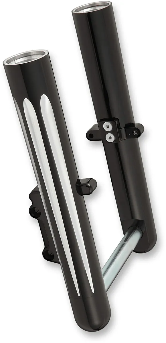 Arlen Ness 40-510 Hot Legs Single Disc Fork Leg Set - Deep Cut - Black