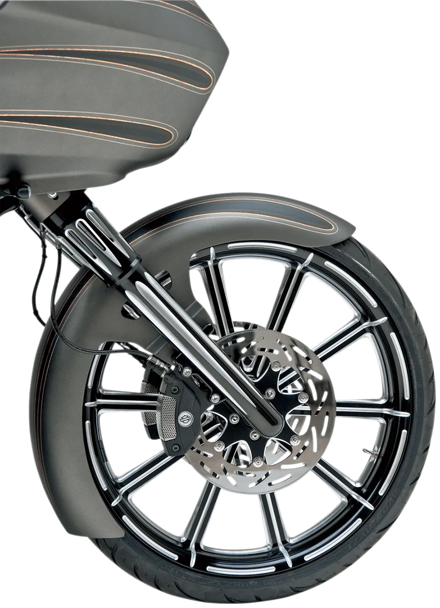 Arlen Ness 40-510 Hot Legs Single Disc Fork Leg Set - Deep Cut - Black