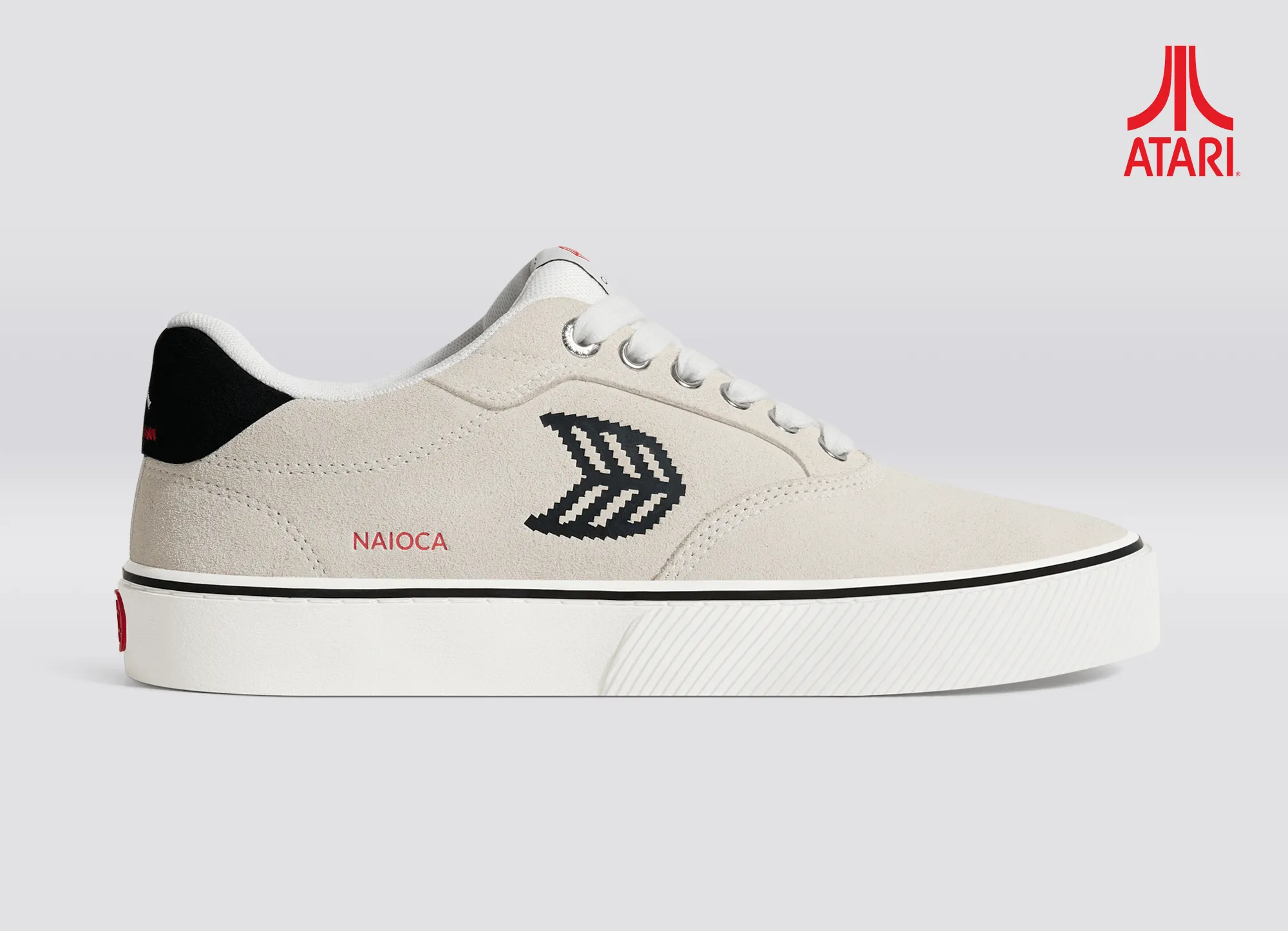 ATARI NAIOCA Smoke White Suede Black Logo Sneaker Men