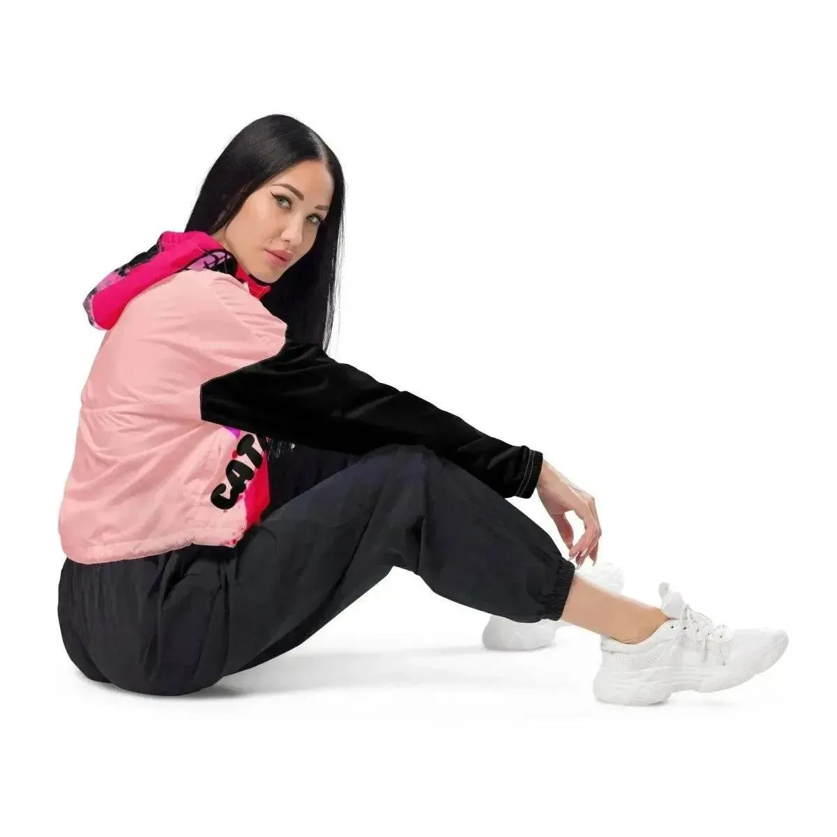 Beesmoove eye catcher pink Women’s cropped windbreaker