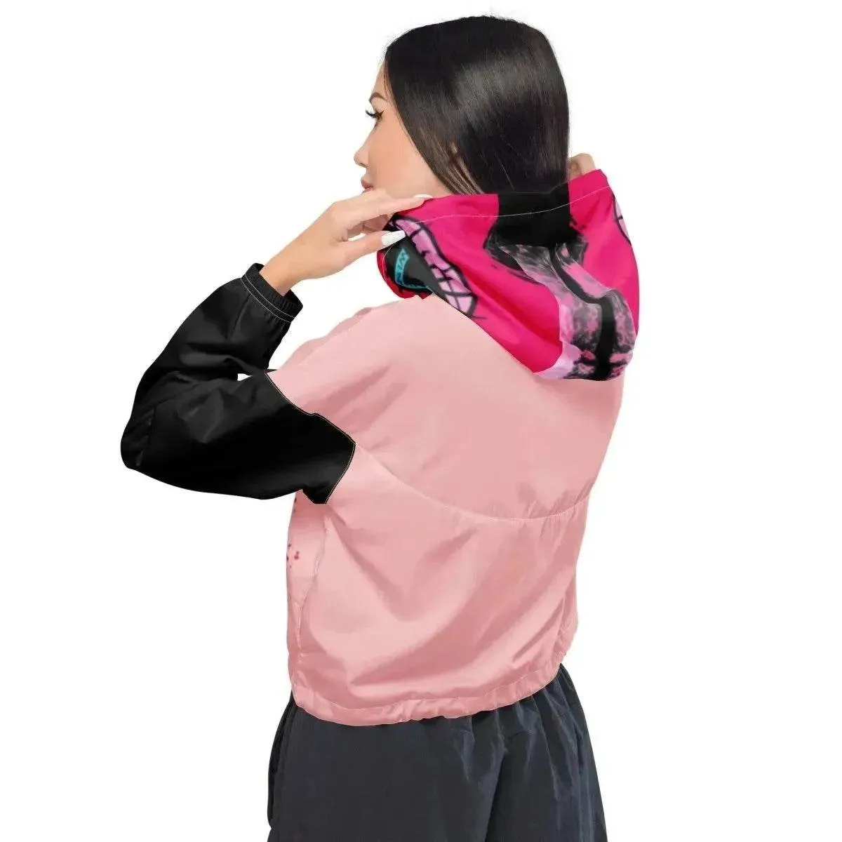 Beesmoove eye catcher pink Women’s cropped windbreaker