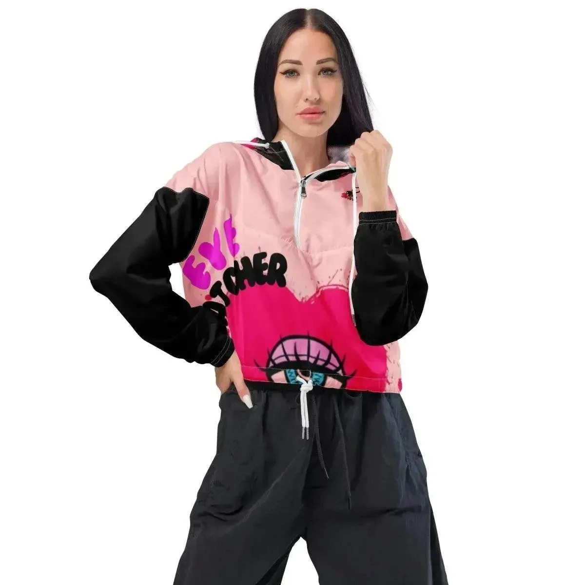 Beesmoove eye catcher pink Women’s cropped windbreaker