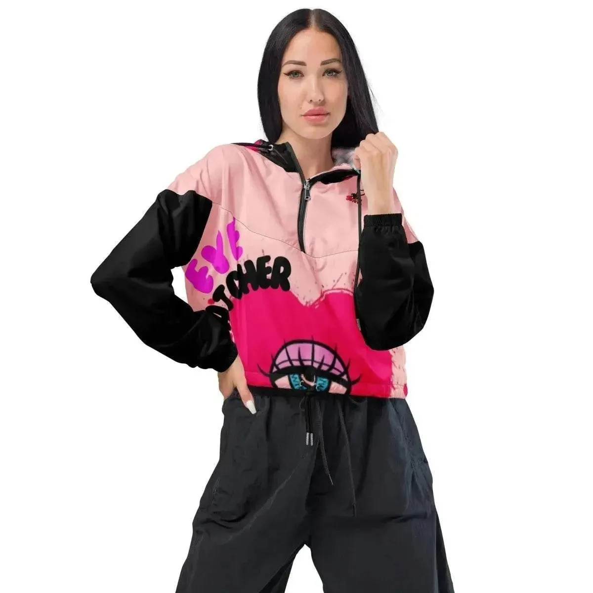 Beesmoove eye catcher pink Women’s cropped windbreaker