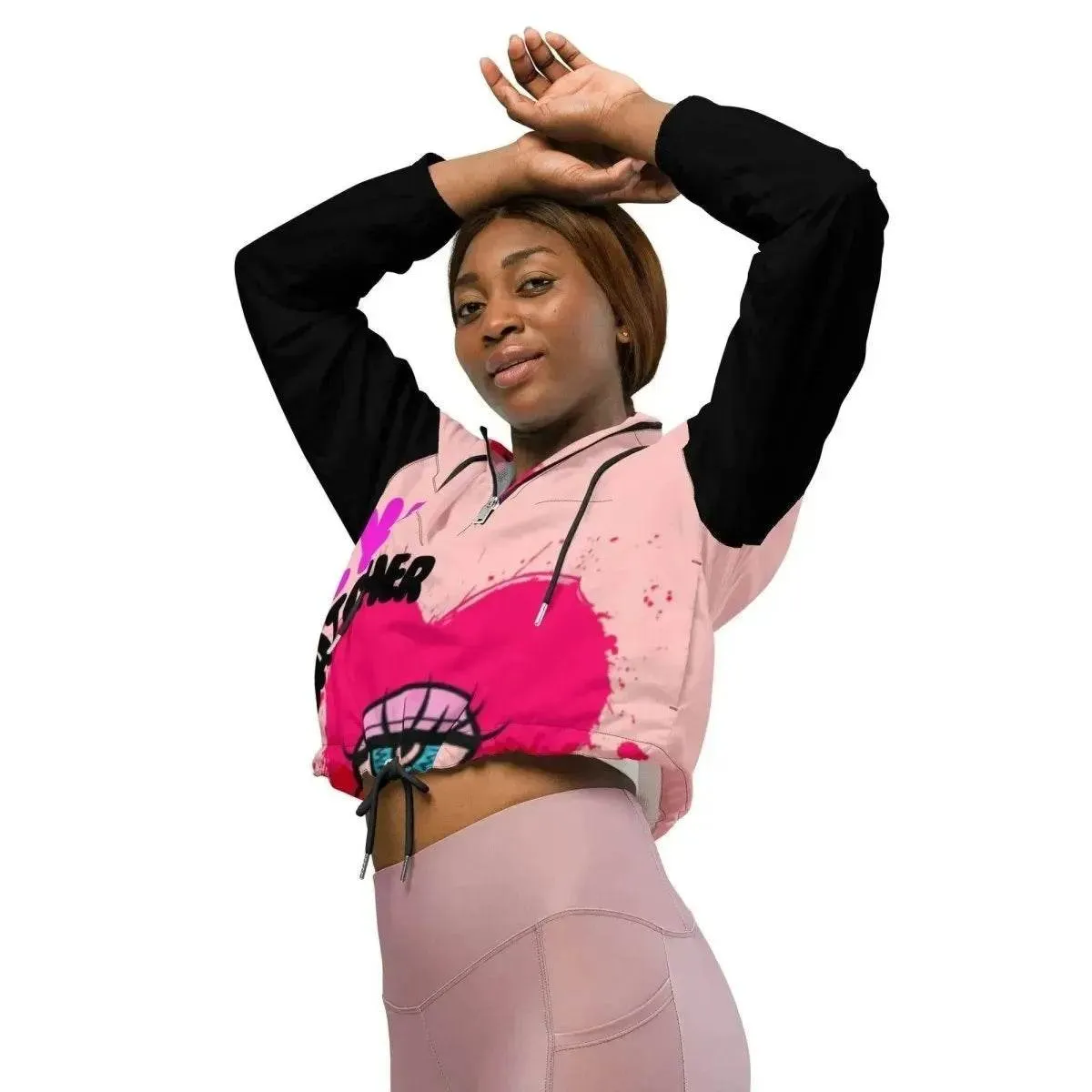 Beesmoove eye catcher pink Women’s cropped windbreaker