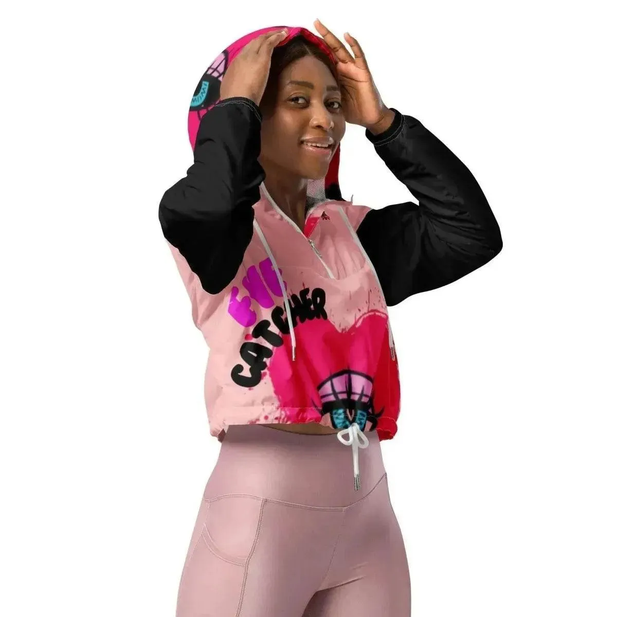 Beesmoove eye catcher pink Women’s cropped windbreaker