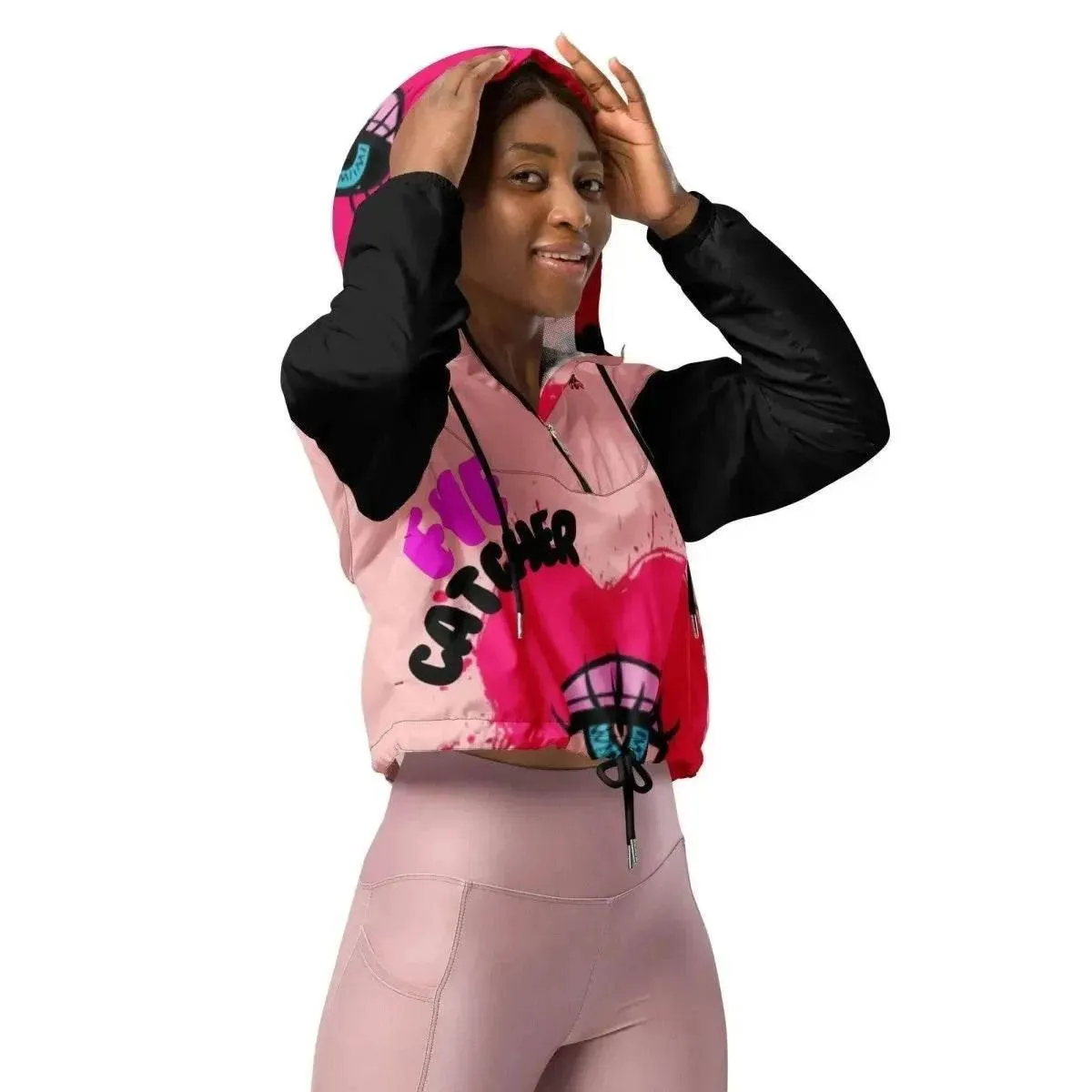 Beesmoove eye catcher pink Women’s cropped windbreaker