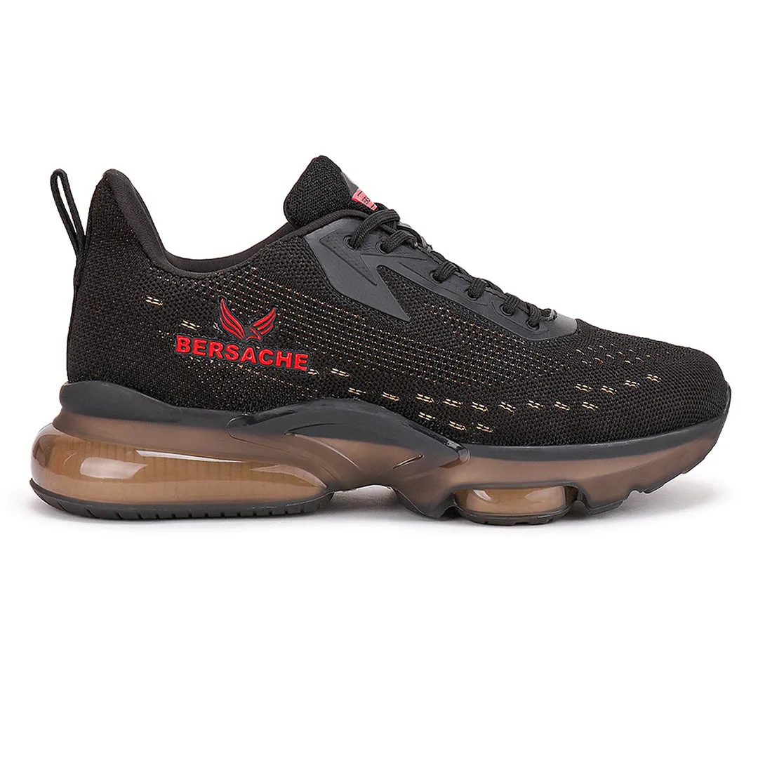 Bersache Casual Sneaker Shoes For Men Black-9030