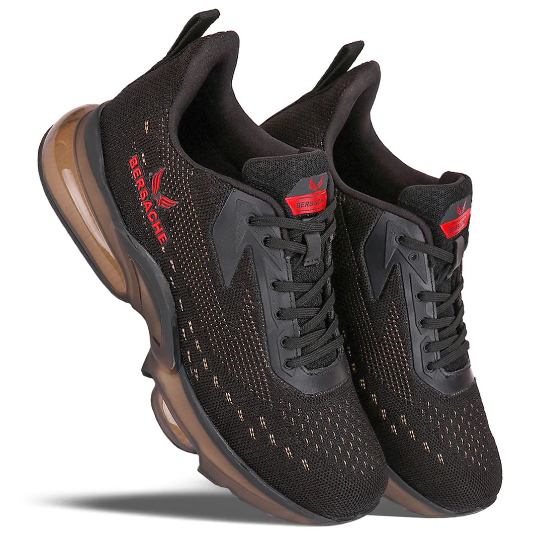 Bersache Casual Sneaker Shoes For Men Black-9030