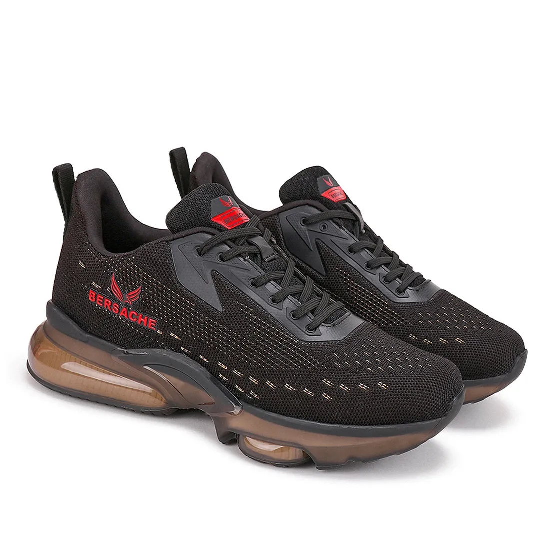 Bersache Casual Sneaker Shoes For Men Black-9030