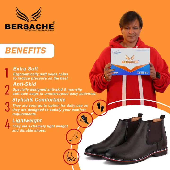 Bersache Lightweight Casual Loafer Walking Shoes For Men 9084-Dark Brown