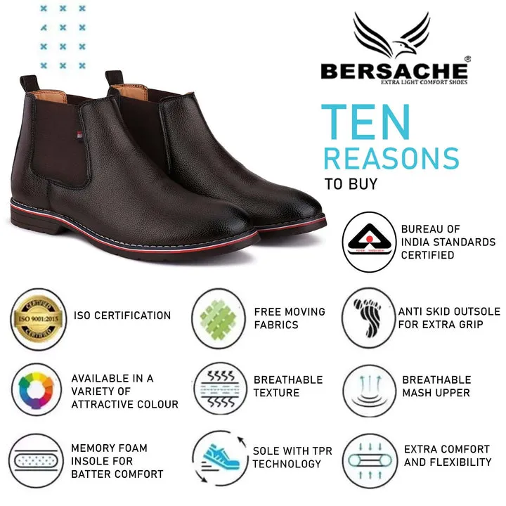 Bersache Lightweight Casual Loafer Walking Shoes For Men 9084-Dark Brown