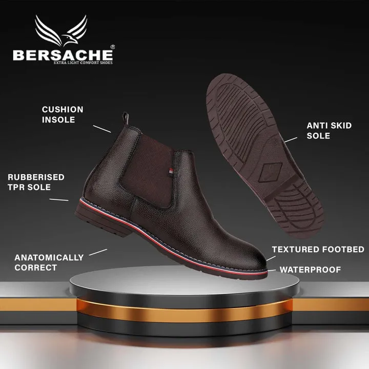 Bersache Lightweight Casual Loafer Walking Shoes For Men 9084-Dark Brown