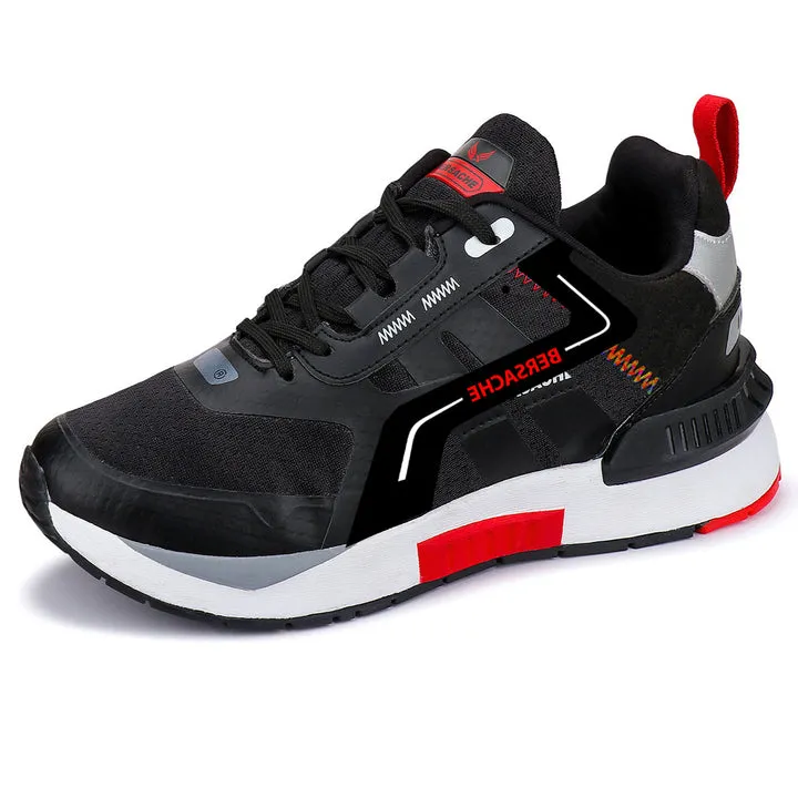 Bersache Lightweight Casual Sneaker Loafer Walking Shoes For Men9081-Black