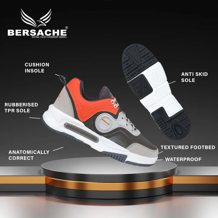 Bersache Sneaker Loafers Casual With Extra Comfort Sneakers For Men 9087-Grey