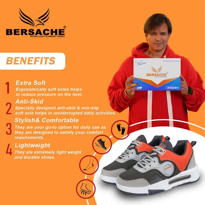 Bersache Sneaker Loafers Casual With Extra Comfort Sneakers For Men 9087-Grey