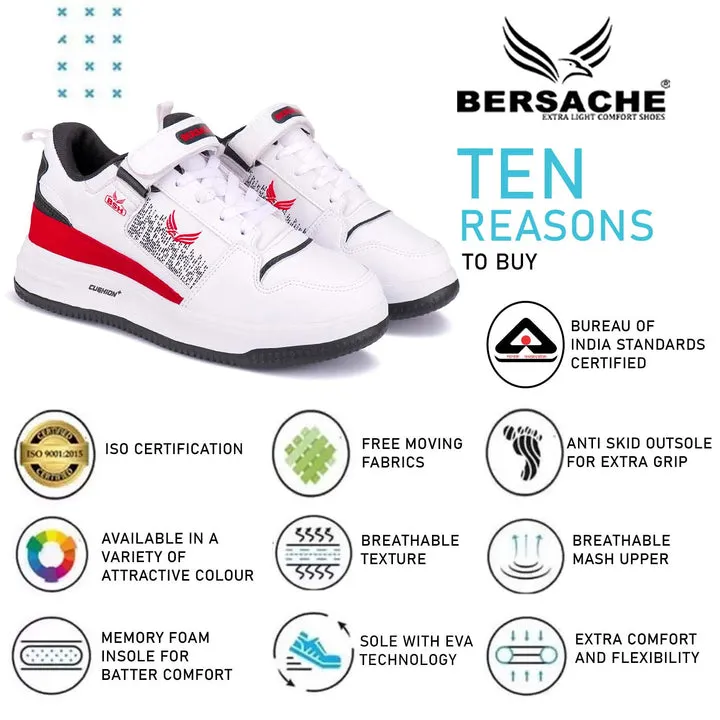 Bersache Sneaker Loafers Casual with extra comfort sneakers For Men 9122-Red