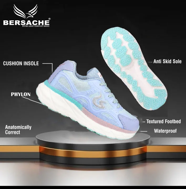 Bersache Sneaker Loafers Casual with extra comfort sneakers  For women Blue- 9106