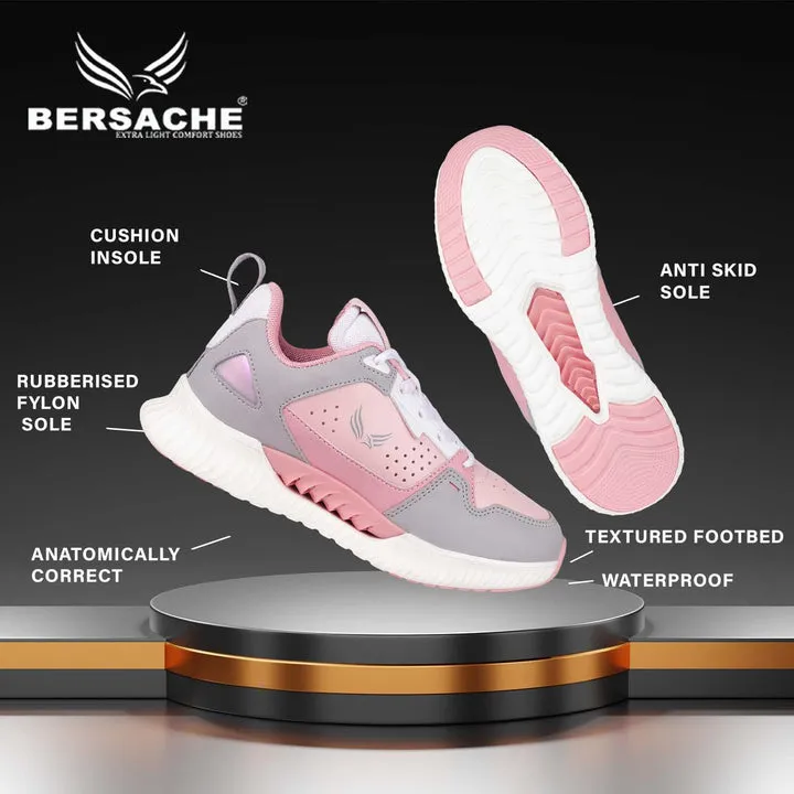 Besache Sneaker Loafers Casual With Extra Comfort Sneakers For Women Pink-9146
