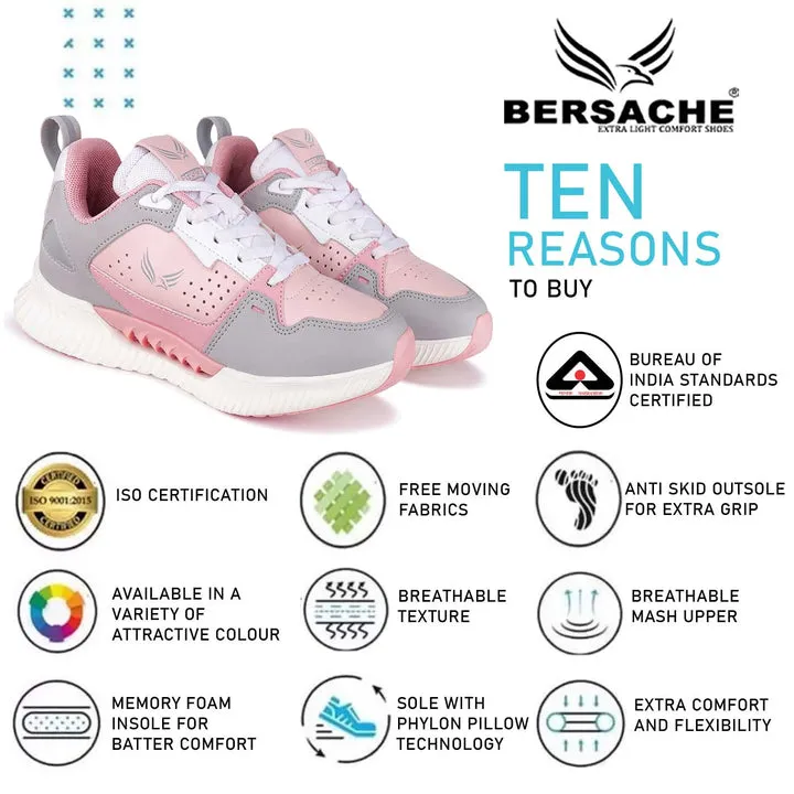 Besache Sneaker Loafers Casual With Extra Comfort Sneakers For Women Pink-9146