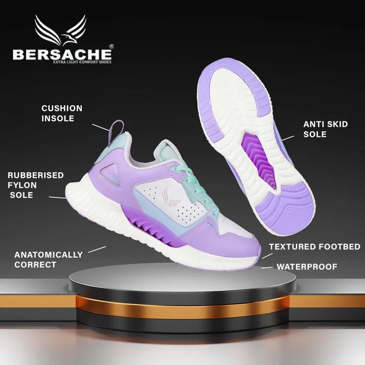 Besache Sneaker Loafers Casual With Extra Comfort Sneakers For Women Purple-9144