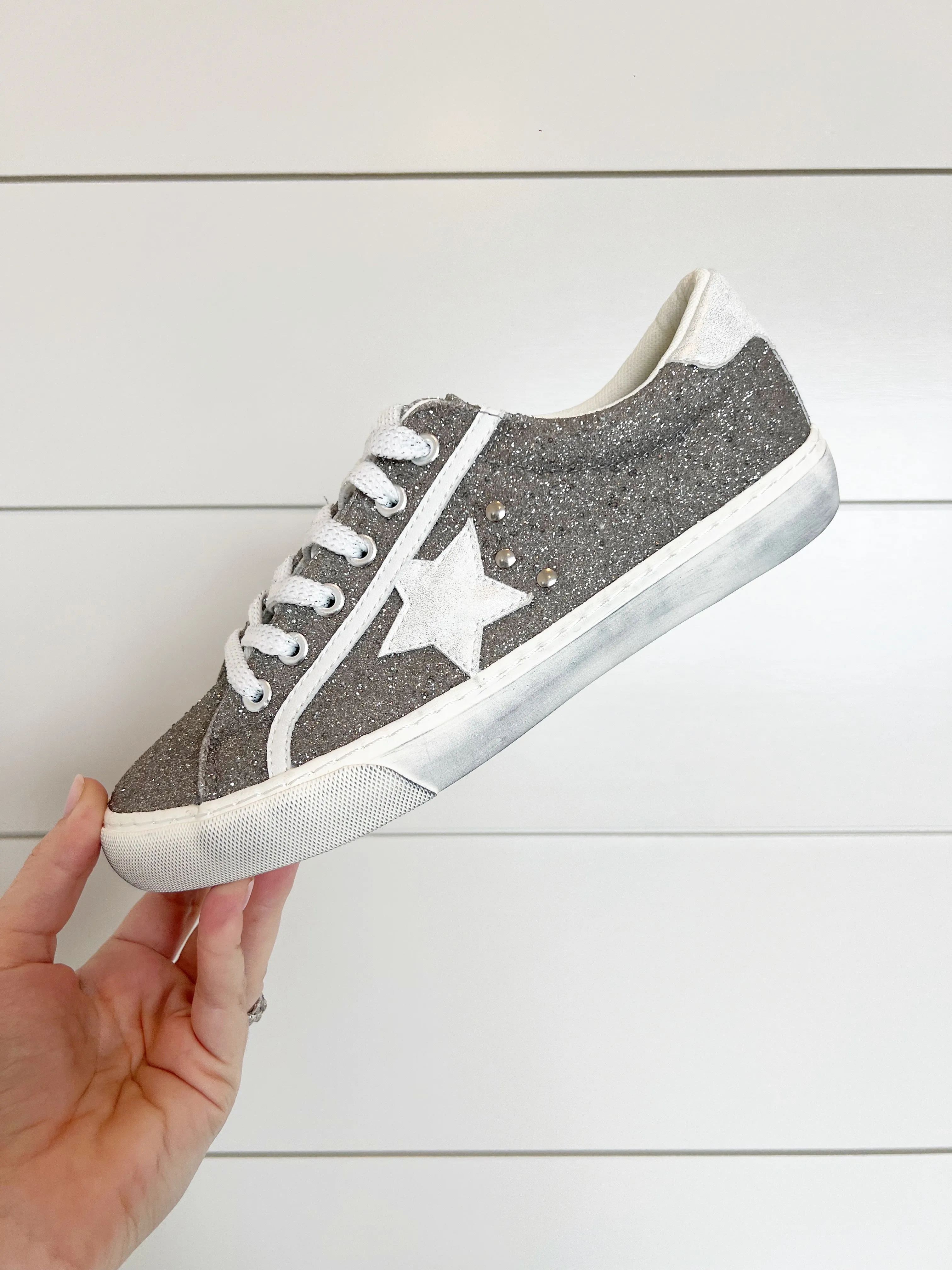 Big Dipper Sneaker in Gray Glitter by Corkys