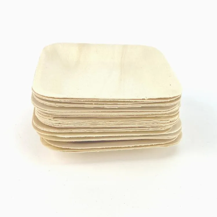 Biodegradable Birch Wood Square Plate