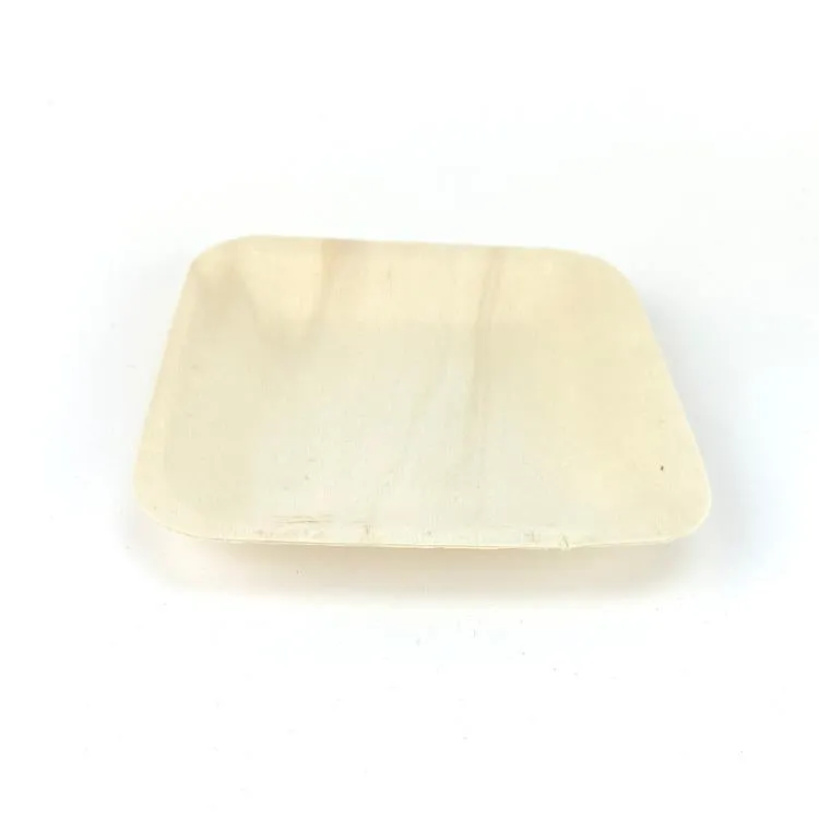 Biodegradable Birch Wood Square Plate