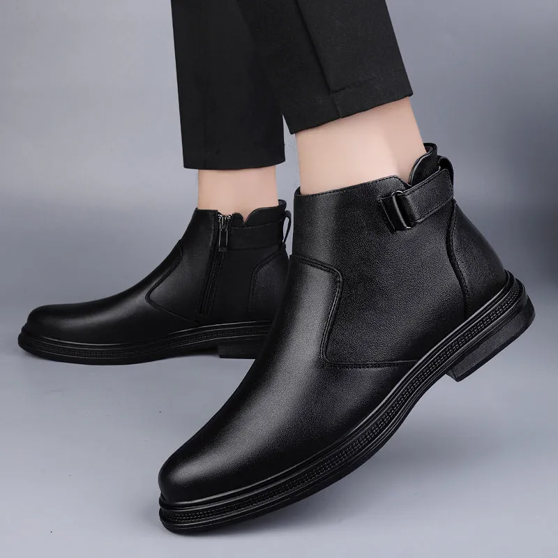 Black Solid Color Outdoor Boots