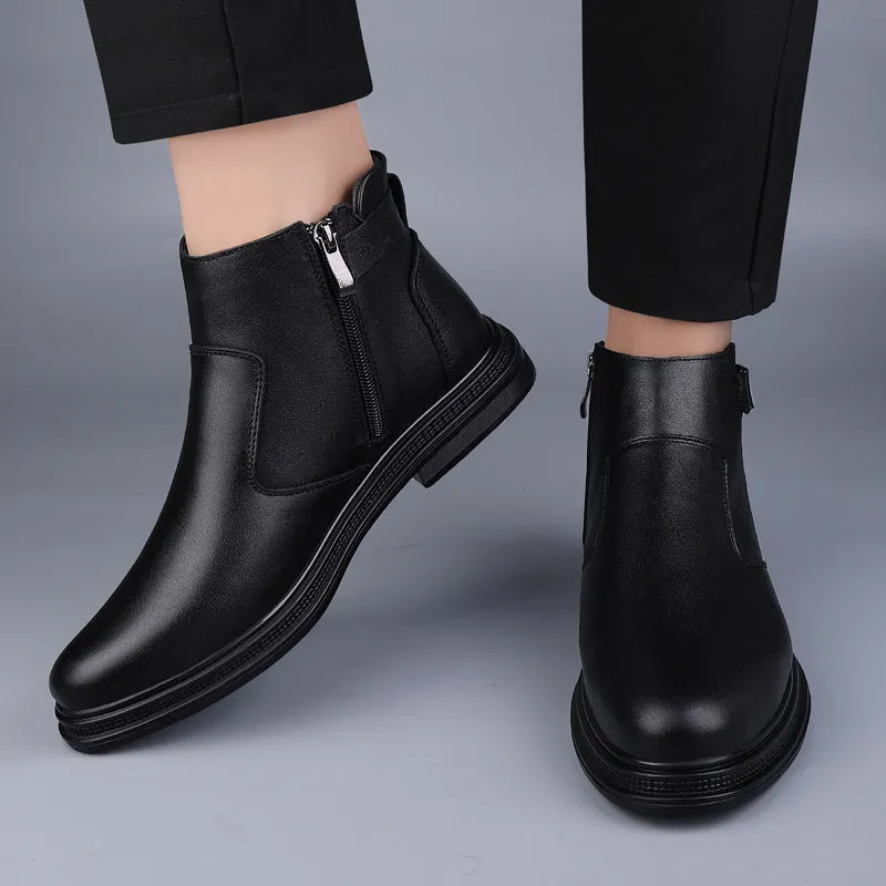 Black Solid Color Outdoor Boots