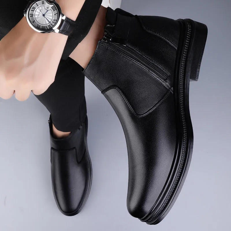 Black Solid Color Outdoor Boots
