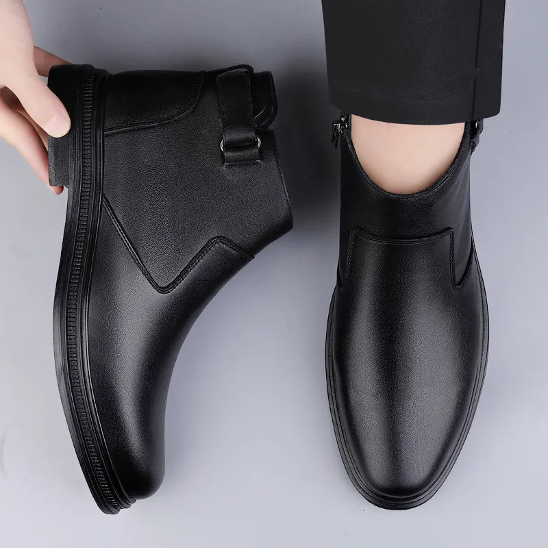 Black Solid Color Outdoor Boots