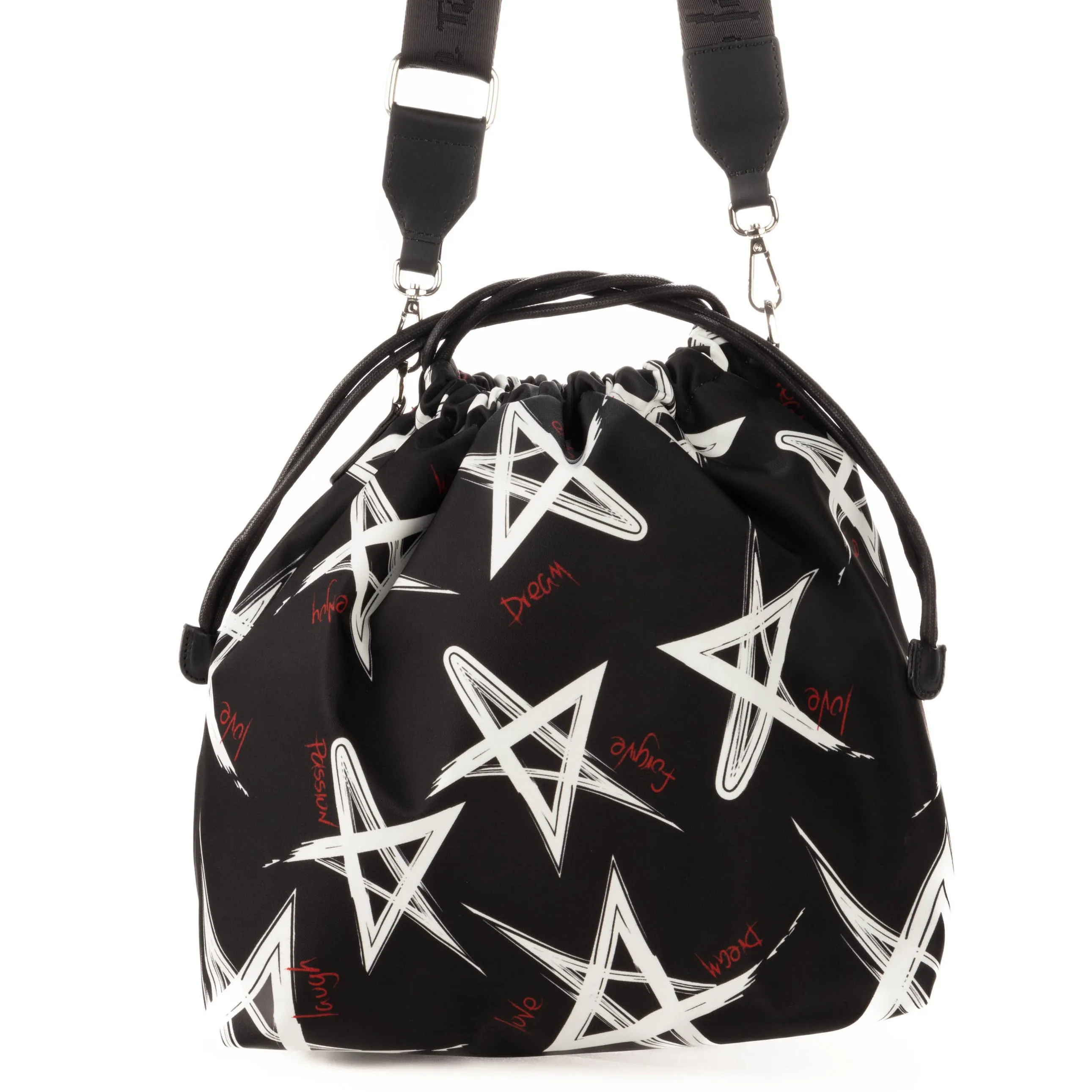 Bolso Star Nylon | Negro Estrellas Blancas