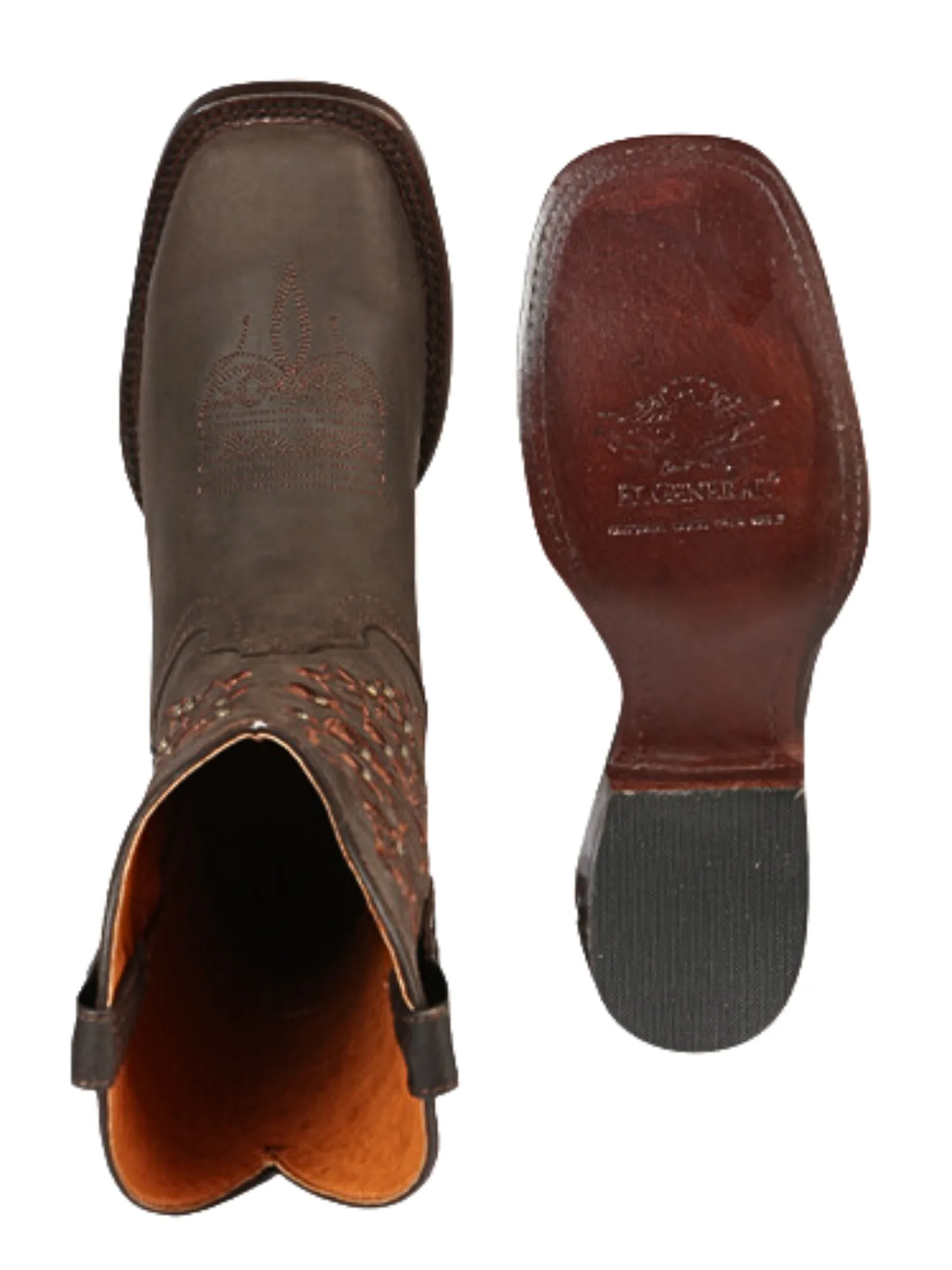 Botas Vaqueras Rodeo Clasicas de Piel Genuina para Mujer 'El General' - ID: 44847