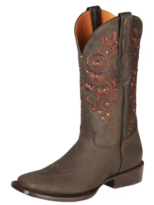 Botas Vaqueras Rodeo Clasicas de Piel Genuina para Mujer 'El General' - ID: 44847
