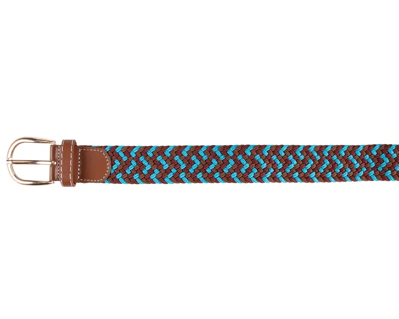 Braided Equestrian Belt Turquoise & Brown
