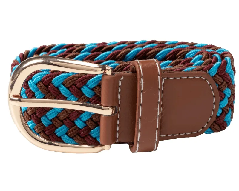 Braided Equestrian Belt Turquoise & Brown