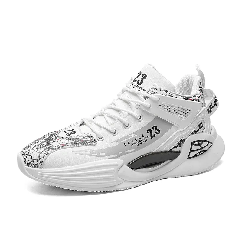Breathable Black Men’s Running Sneakers - Big Size
