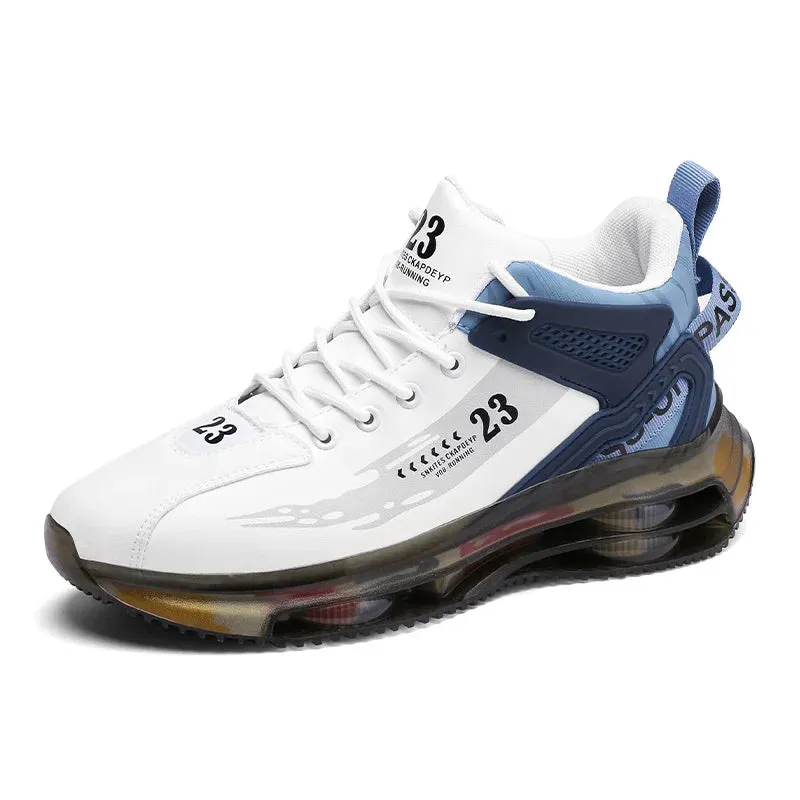 Breathable Black Men’s Running Sneakers - Big Size