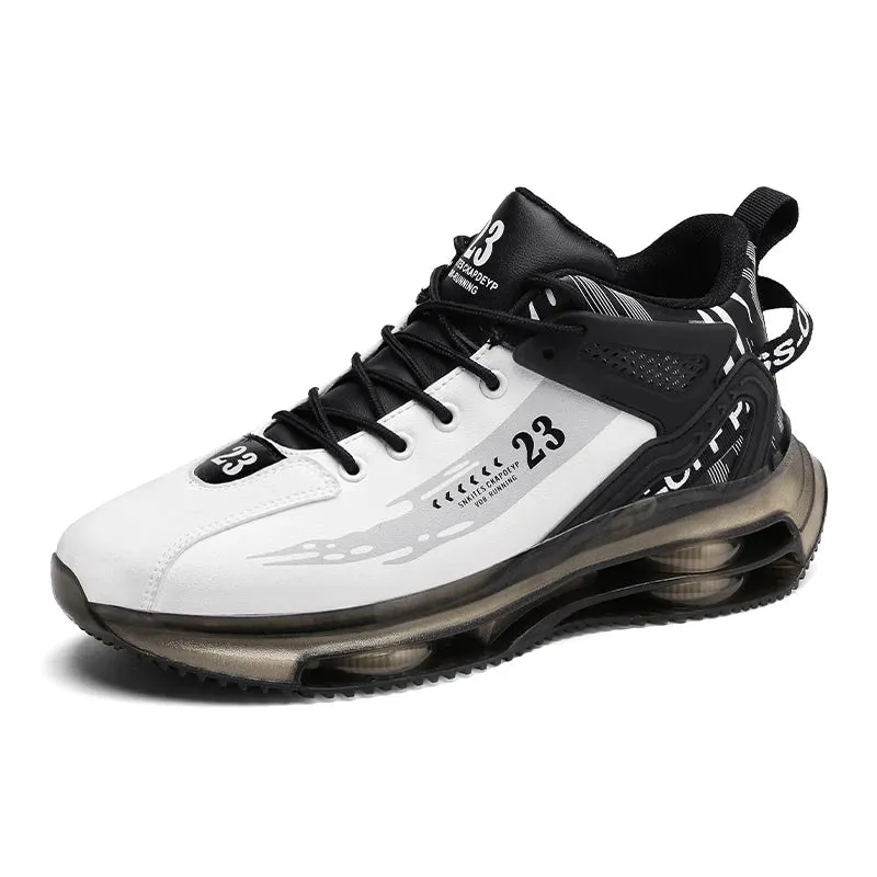 Breathable Black Men’s Running Sneakers - Big Size