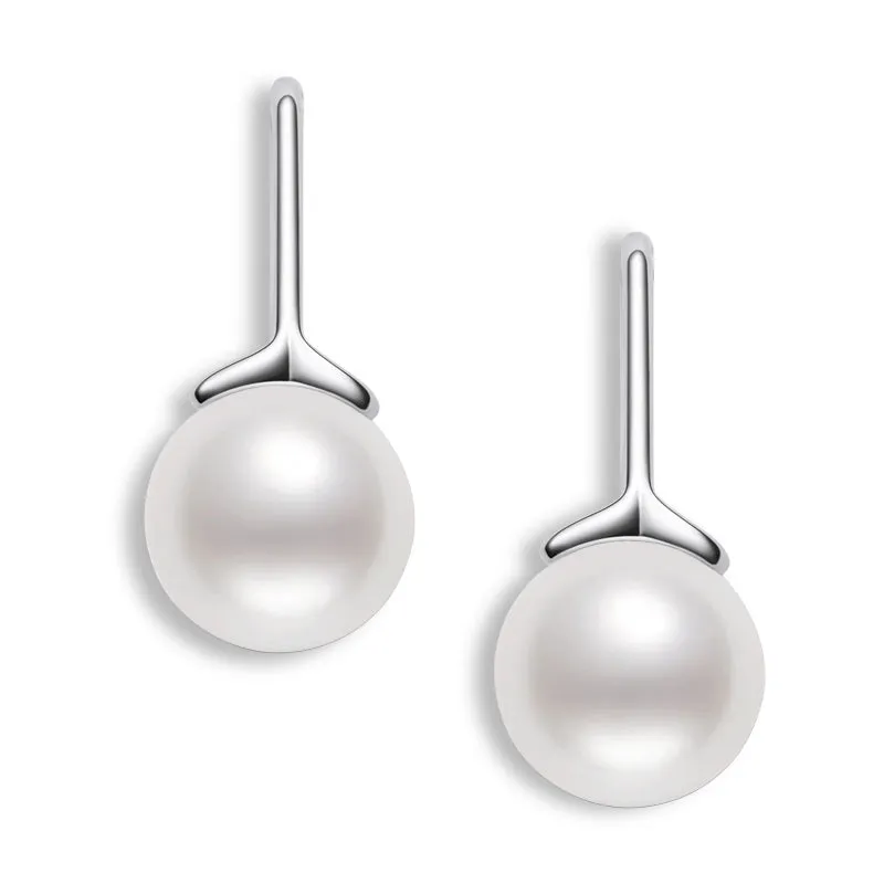 Budding Leaf Natural Freshwater Pearl Hook Pearl Earring