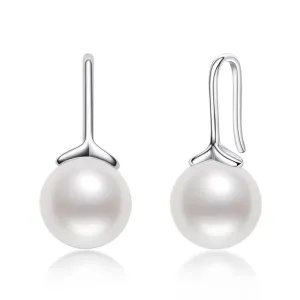 Budding Leaf Natural Freshwater Pearl Hook Pearl Earring