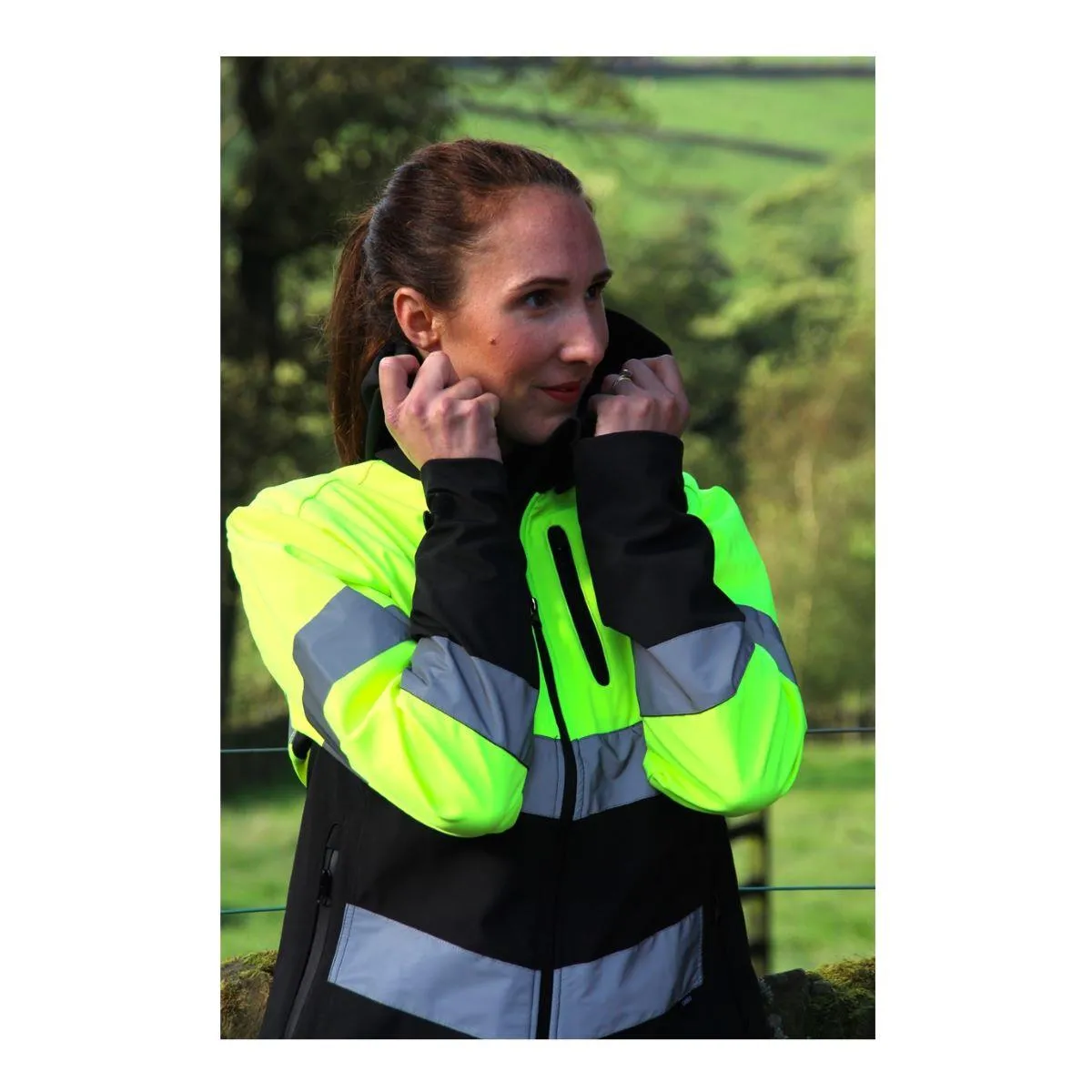 Cameo Equine Hi Viz Water Repellent Riding Jacket with Detachable Hood